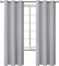 Bgment Room Darkening Curtains 72 Inches Long - Grommet Thermal, Light Grey - £30.03 GBP