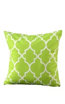 Green Throw Pillow Outdoor Geometric Design 18" x 18" Sun Weather Fade Resistant image 2