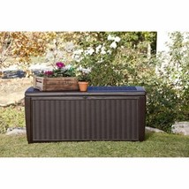 Outdoor Storage Bench Garden Pool Deck Box Weatherproof Patio Furniture 135 Gal - £177.52 GBP