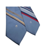Vtg Etienne Aigner Tie Necktie Mens Lot 2 60s 70s Blue Stripe Career Des... - $744.77 MXN