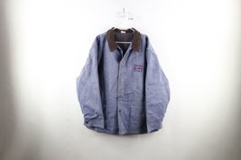 Vintage 90s Mens 2XL Faded Chicago Laborers Union Blanket Lined Denim Jacket USA - £85.62 GBP