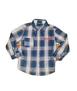 COOGI Button Up Shirt Blue Plaid Boys Collared Toddler Size 4T - $13.86