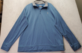 IZOD Sweatshirt Men&#39;s 2XL Blue Long Sleeve Polyester Quarter Zip Logo Pullover - £16.90 GBP