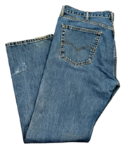 Mens Levis 505 Blue Jeans Size 38x34 Medium Wash Denim Regular Fit Fly Zip - £9.82 GBP