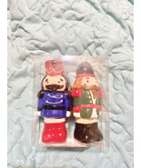 Ceramic Nutcracker Salt &amp; Pepper Shakers Christmas Holiday Style 4 Inche... - $20.37 CAD