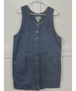 Sonoma Jean Company Denim Button-Front Jumper Dress, Size Large - Blue - €23,74 EUR