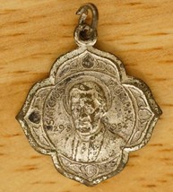 Silverplated Jewelry Sanctus Pope Pius 1954 Catholic Necklace Pendant Charm - $12.86