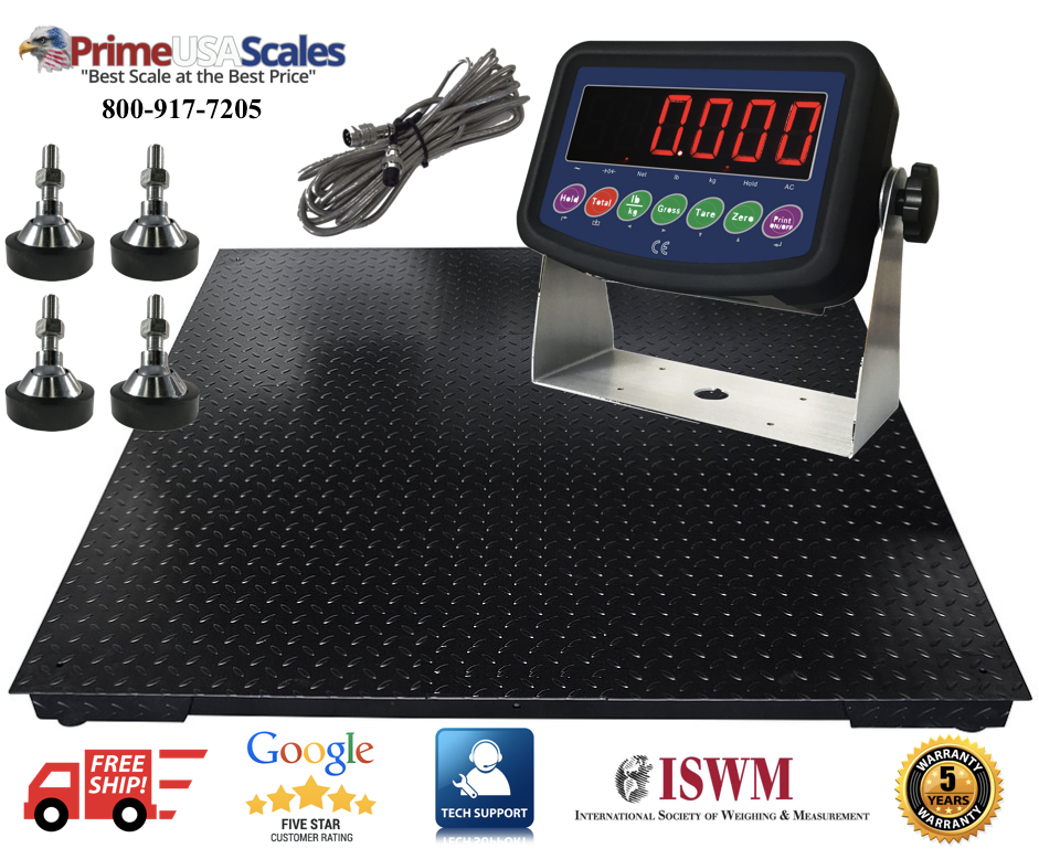 5 YEAR WARRANTY 4,000 lb Floor Scale Pallet Scale with Indicator (48&quot;x48&quot;). - $799.00
