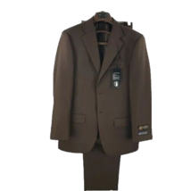 Bolzano Uomo Collezione Men&#39;s Brown 2 Piece Suit Pleated Pants Size 54L ... - $129.99