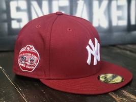 New Era 59Fifty Yankees 1977 All Star Maroon Red Apple Fitted Hat Men 7 5/8 - $46.28