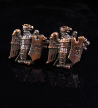 Unusual Eagle Cufflinks vintage eagle shield - Patriotic military - officer insi - $85.00