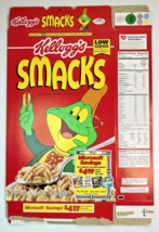 1998 Empty Kellogg&#39;s Smacks Microsoft 17.6OZ Cereal Box SKU U198/161 - $18.99