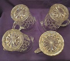 FOUR VINTAGE ANCHOR HOCKING SMALL GLASS PITCHER CREAMER PINEAPPLE DESIGN image 6