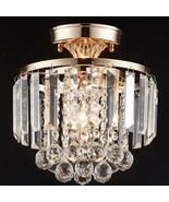 Crystal Ceiling Flush Mount Light Fixture Modern Chandelier Contemporary... - £50.38 GBP