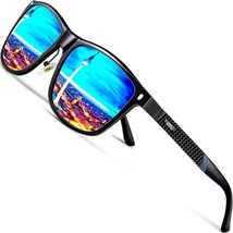 Men&#39;S Driving Polarized Sunglasses Al-Mg Metal Frame Ultra Light 7001 Blue - £38.41 GBP