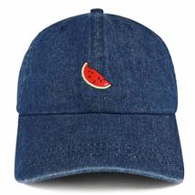 Trendy Apparel Shop Watermelon Patch Unstructured Denim Baseball Cap - Dark Blue - £15.80 GBP