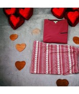 Nordic Print Women&#39;s Size 2X Red White Piece Long Sleeve Pajama Set Chri... - $58.20 CAD