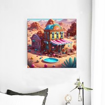 Ready To Hang Framed Canvas Wall Art Print 16X16 Candyland Multi-Style Decor - £32.23 GBP