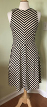 J. McLaughlin Catalina Cloth Sleeveless Dress Black Chevron Stripe fit flare M - £19.53 GBP