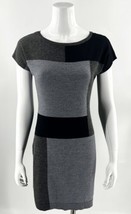 The Limited Sweater Dress Size M Black Gray Geometric Short Sleeve Wool ... - £23.23 GBP