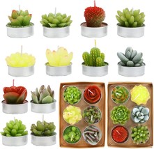 12pcs Cactus Tealight Candles Handmade Delicate Succulent Cactus Candles Perfect - £25.16 GBP