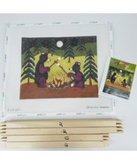 Ewe &amp; Eye Needlepoint Canvas Marshmallows For Two Forest Bears Campfire ... - $93.00