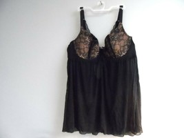Adore Me Women&#39;s Lingerie Lace Mesh Babydoll 07492 Black Size 40D - $271.07 MXN