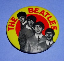 The Beatles Pinback Button Vintage 1980&#39;s - £15.97 GBP