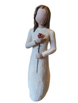 Girl Holding Red Rose Figurine “Love” Willow Tree by Susan Lordi 2003 9&quot; Signed - £11.10 GBP