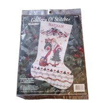 Vtg Bucilla Gallery of Stitches Yuletide Santa Stocking Cross Stitch Kit #33336  - $25.19