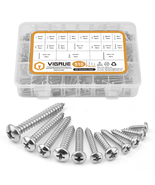 Stainless Steel Wood Screws Assortment Kit - 510 Pcs, Various Sizes - $52.03 CAD