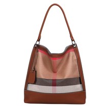 High grade internet red with leather bucket bag trendy 2023 new high-end plaid b - £93.19 GBP