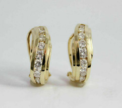 1.25 Ct Round Cut Simulated Diamond Drop Earrings925 Silver Gold Plated  - £100.70 GBP