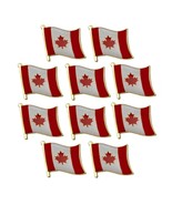 10 CANADA FLAG PINS 0.5&quot; Lapel Pin Canadian Maple Leaf Hat Tie Badge Lot... - $279.86 MXN