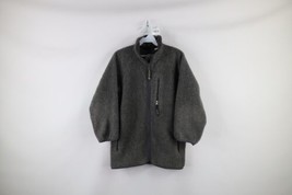 Vintage 90s Patagonia Womens Medium Spell Out Deep Pile Fleece Jacket Gray USA - £89.23 GBP