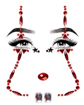 Leg Avenue Clown Adhesive Face Jewels Sticker, Red, One Size - £9.83 GBP