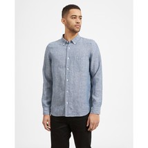 Everlane Mens The Linen Standard Fit Shirt Pinstripe Button Down Pocket Blue S - £26.86 GBP
