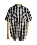 Sean John Short Sleeve Black &amp; White Check Button Up 2XL - $204.41 MXN