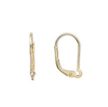 2 Gold Plated Brass Hinged Leverback Earwires Interchangeable Open Loop Earrings - £3.15 GBP