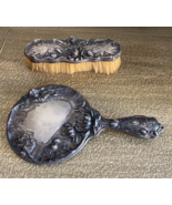 Antique SIMONS BROS Sterling Art Nouveau Hand Mirror &amp; Brush Set Repouss... - $680.32 CAD
