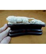 Lion-13 Lion running hunt of shed ANTLER figurine Bali detailed carving - $110.99