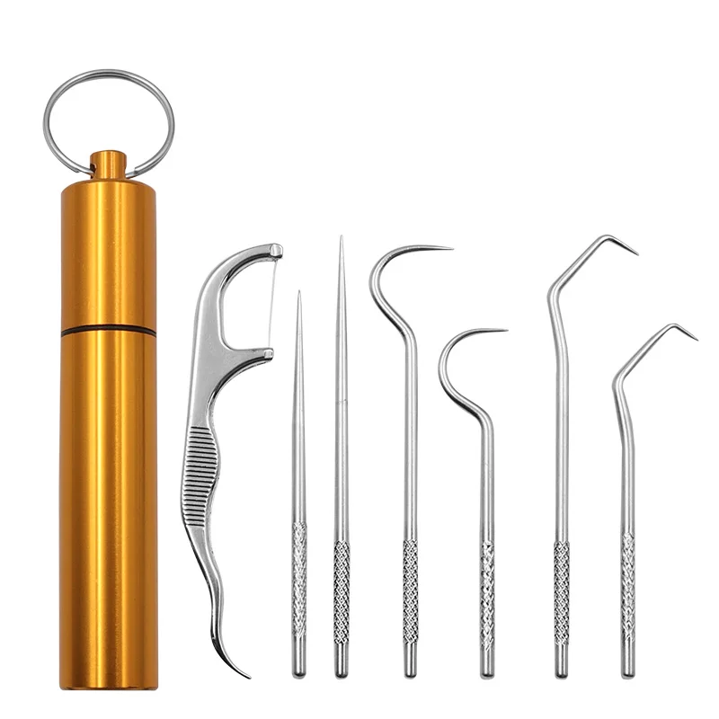 1Set Stainless Steel Tooti Portable Reusable Oral  Tooth Scraper Dental Pi Hooks - £134.25 GBP