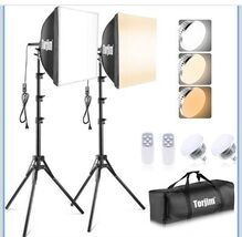 Torjim Softbox Photography Lighting Kit, 16&#39;&#39; x 16&#39;&#39; Professional Softbo... - $49.49