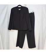 Emanuel Ungaro Business Pant Suit Woman 14/48 Black Pinstripe 99% Wool C... - $120.60