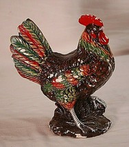 Chalkware Carnival Rooster Chicken Multi-Color Chalk Ware Vintage Shelf Figurine - £47.47 GBP