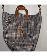 Plaid Shoulder Bag with Brown Accents - $24.75 CAD