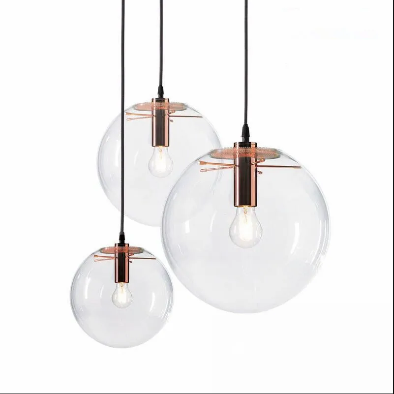 T light nordic globe ceiling chandelier hanging lamp e27 dining room glass lamp bedroom thumb200