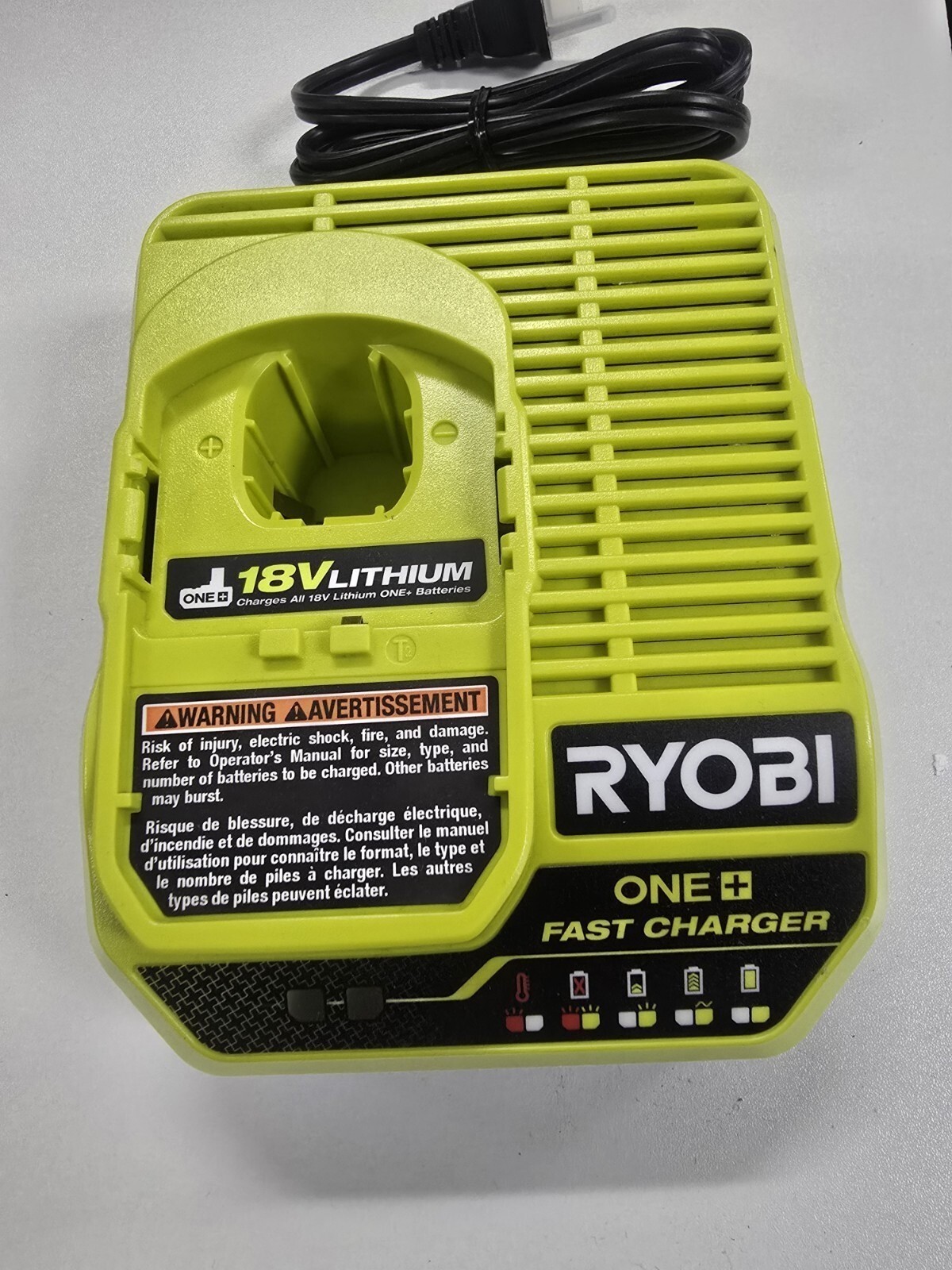 Ryobi One + Lithium - Ion Fast Battery Charger with LED Indicators PCG004 Item image 3