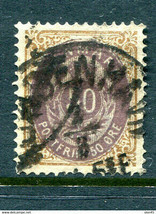 Denmark 1875/95 50 ore value Normal frame  FA 36 Sc 33 Used  has thin 11716 - £11.86 GBP