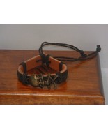 New Men’s Skull &amp; Bone Leather Fashion Bracelet - $12.13 CAD